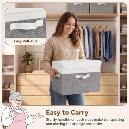 GRANNY SAYS Memory Keepsake Storage Box, Fabric Storage Bins with Lids - Image 4