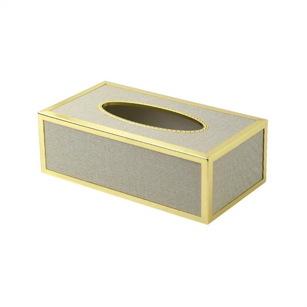 Kw3ns8bp5r Gris Tissue Case Rectangular Napkin Box Living Room Creative Light Luxury Leather Tissue Coffee Table Drawer Tissue Dispenser(Gris)