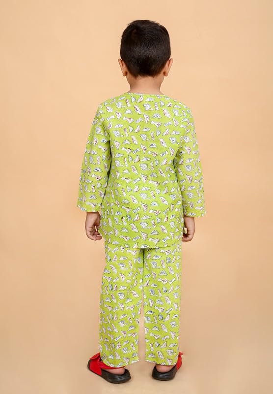 Image of Boys Cotton Night Suit | Jaipur Handblock Print Pajama Set for Kids | Boys Sleepwear | Kids Pajama Set | Baby & Toddler Sleep Suit | Combo Pack of 2