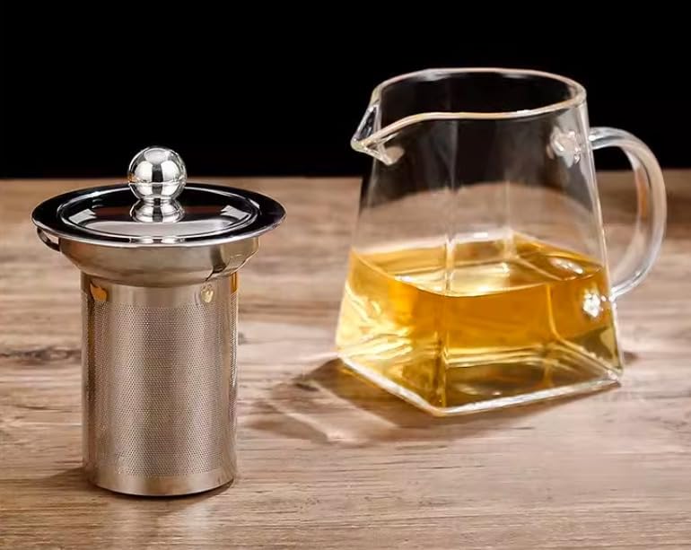Dzbanek do Herbaty z Sitem - Szklany Dzbanek Borokrzemianowy z Filtrem 350 ml do Herbaty i Naparów, Odporny na Wysoką Temperaturę i Odpowiedni do Mikrofalówki (350 Ml)