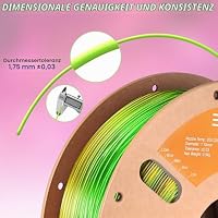 ERYONE TPU Filament 1.75mm, 3D Drucker Filament,Flexible TPU Weiches Filament, TPU 95A, Maßgenauigkeit +/- 0,03 mm, 0.5kg 1 Spule, Aurora Rainbow – Ansicht 4