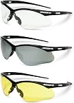 Jackson Safety SG Safety Verres - Protection des yeux pour les hommes & Femmes - Lentille anti-rayure avec cadre noir - ANSI Z87.1 - Boîte de 3 (Modèles multiples)