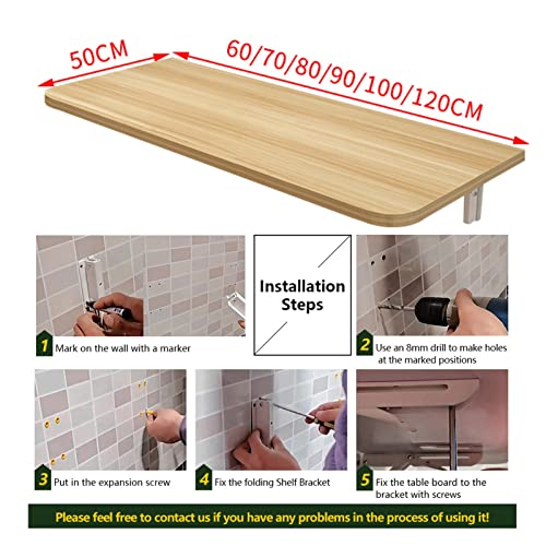 Table pliante murale bois : résolvez le manque de place avec ce bureau de maison rabattable - 3