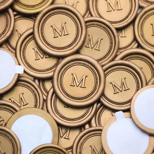 Sceau de Cire Autocollants Personnalisé, Cire a Cacheter Auto-Adhésifs de Cire avec Prénom/Lettres/Logo, pour Mariages, Invitation, Lettres, Cadeaux