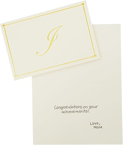 Miniatura 3 de Tarjetas de notas en blanco personalizadas con sobres de 4 x 6, inicial M monograma de papelería (marfil, paquete de 24) - Papelería personalizada -