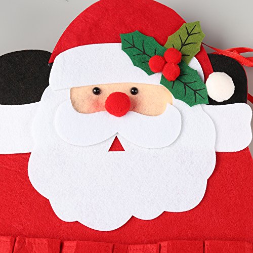 D-FantiX 3D Santa a Tissu Le Calendriers de l'Avent, Compte À Rebours pour Les Calendriers pour Noël, Décorer la Maison, Rouge et Blanc – Image 7