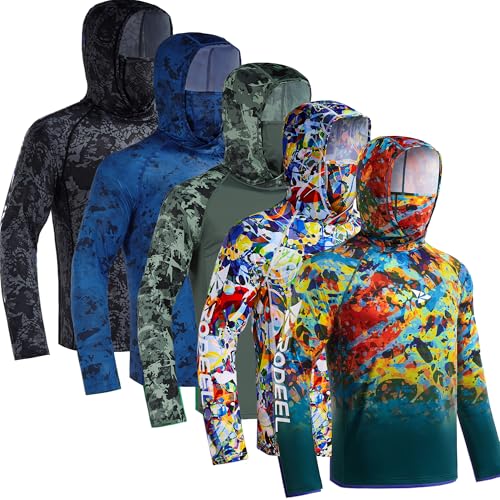 RUFF HEWN fishingjacket military フィッシング Rodeel 5 Pack UPF 50+ Men's Fishing Hoodie with Face Mask Sun