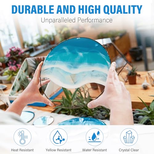 Epoxidharz 2000ml/68oz Kristallklar, ungiftig– Hochglanz und UV-beständig Epoxy Resin für Holz, Schmuckherstellung, Restauration, selbstnivellierendes Gießharz für Anfänger und DIY Harzkunstprojekte