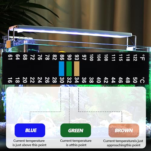 Image of 6 PCS Aquarium Thermometer Strips, 61-122℉(15-50C) Digital Adhesive Fish Tank Thermometer Sticker Easy-to-Read Temperature Sticker Display for Aquarium Fish Tank Brewing