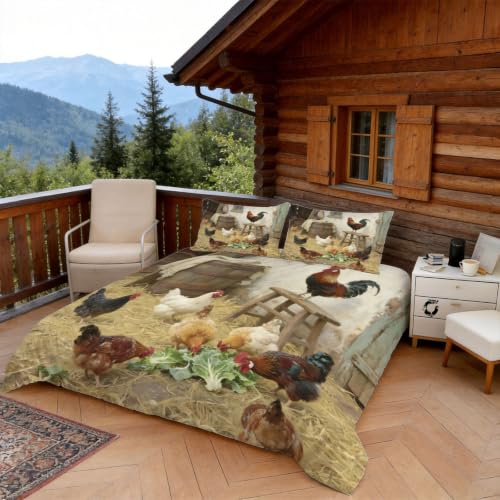 Housse de couette 200x200 poulet en microfibre de qualité supérieure