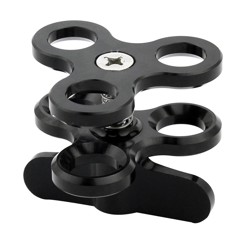 Pince à boule 3 trous pour lampe de plongée - Support pour lampe de poche - Noir