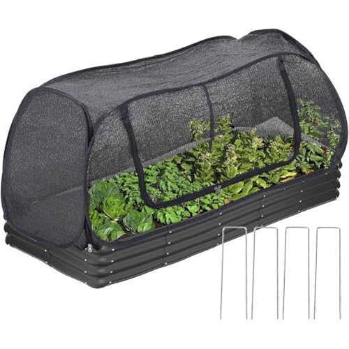 Camas elevadas para jardín que salvan plantas del viento con paneles de PVC 2