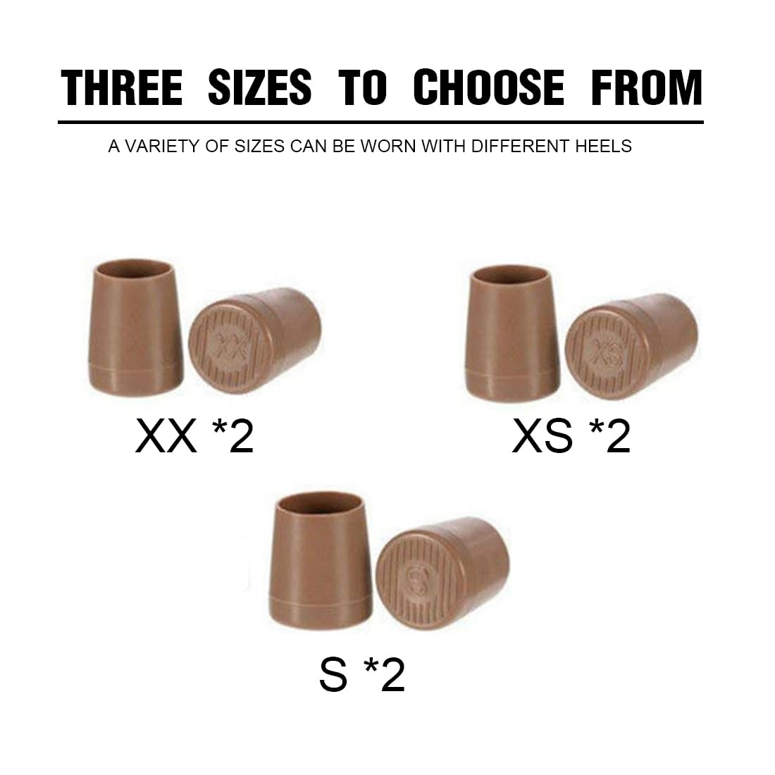 5 Paires Protecteurs De Talons Hauts XXS XS S - Embouts Caoutchouc Antidérapants Pour Chaussures