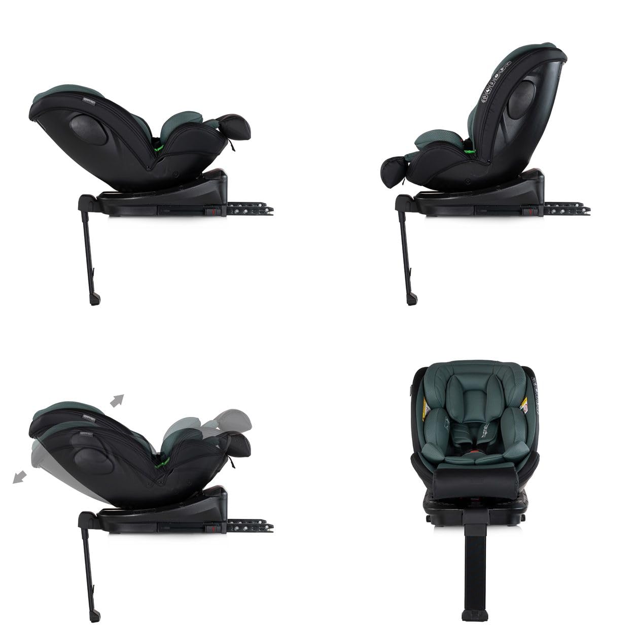 Chipolino Kindersitz Hypnotic Plus i-Size (40-150cm) Stützfuß Isofix Kopfstütze grün