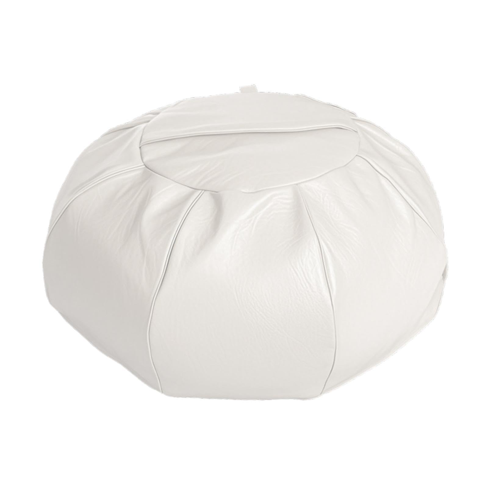 CALANDIS®Unstuffed Pouf Cover 65X35Cm Storage Ottoman for Living Room Bedroom Balcony Beige | Furniture | Ottomans, Footstools & Poufs-image-35