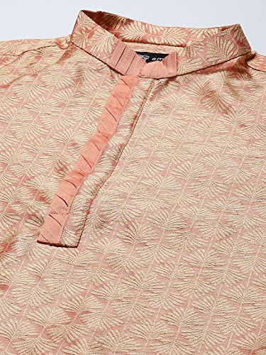 Image of Men's Navy Blue Cotton Festive Wear Regular Fit Woven Design Kurta | Indian Wedding Wear Kurta | Festive Ethnic Kurta