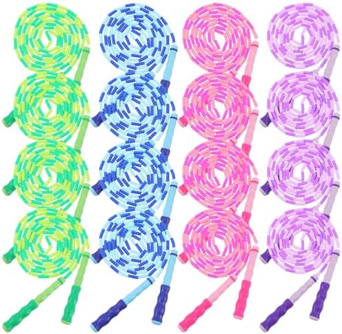 16 Pack Jump Ropes for Adults Kids, 9.2 Feet Adjustable Length Fr...