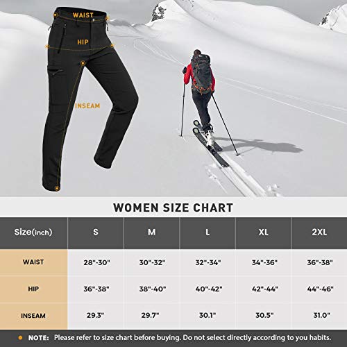 image for Gouxry Snow-Ski-Pants-Women-Fleece-Lined Winter Insulated Water Resist