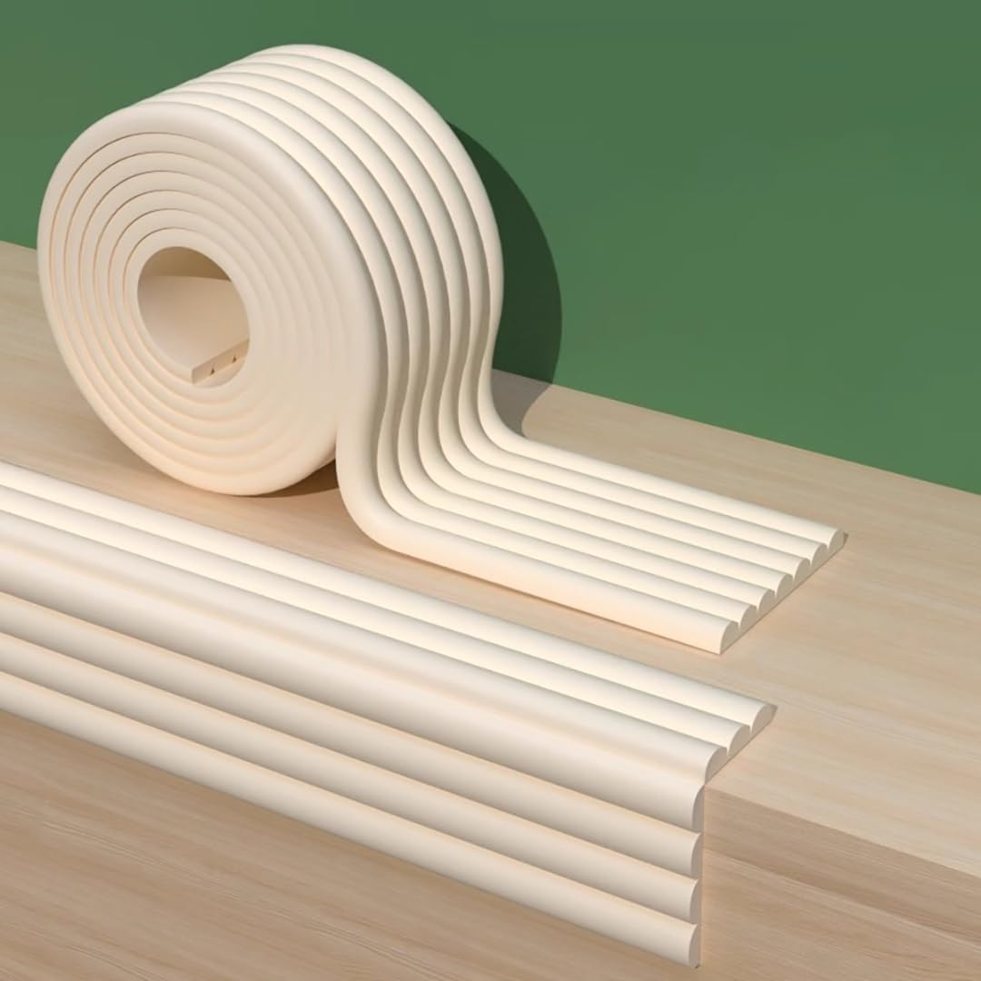 Tianqihao White Wall Corner Guard For Parking Garages, Sponge Edging Anti-Collision Warehouse Corner Guards, 0.8Cm Thick Garage Wall Protector Corner Guard,-2M