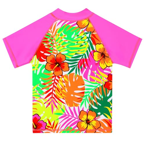 Image of TFJH E Girls Short Sleeve Swimsuit Two Piece Swimwear UPF 50+ UV 3-12 Years
