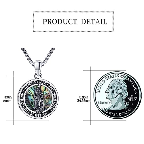 JUSTKIDSTOY 925 Sterling Silver St Michael/St Peregrine/Virgin Mary/St Francis/St Anthony/St Joseph/Baphomet Necklace for Men Women Amulet Religious Saint Medal Jewelry Gifts2