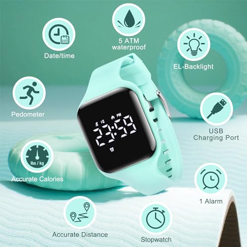 NN BEN NEVIS Kids Watch, Digital Watch for Boys Girls, Sport Watch with Fitness Tracker, Alarm Clock, Stopwatch, No App and Waterproof, Watch for Kids Ages 5-124