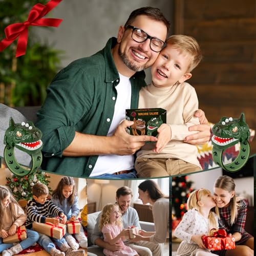 Image of Dinosaur Walkie Talkies for Kids, 2Pcs Rechargeable Dinosaur Toys for Kids | Long Range Dino Walkie Talkies for Camping Gear & Outdoor, Kids Toys Birthday Christmas Stocking Stuffers for Boys Girls
