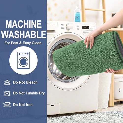 Image of OLANLY Thick Memory Foam Bathroom Runner Rugs 59x24, Extra Soft Absorbent Long Bath Mats, Quick Dry, Non-Slip, Machine Washable Mats for Bathroom, Tub and Shower, Home Decor Accessories, Olive Green