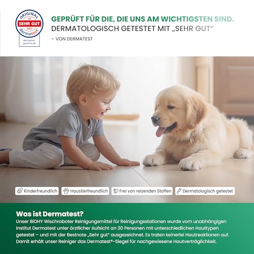 BiOHY Wischroboter Reiniger für Station mit Frischeduft (1L) | Bodenreiniger Wischroboter & Reinigungsmittel für Saugwischer und Saugroboter Konzentrat für Parkett, Fliesen & Hartböden 6