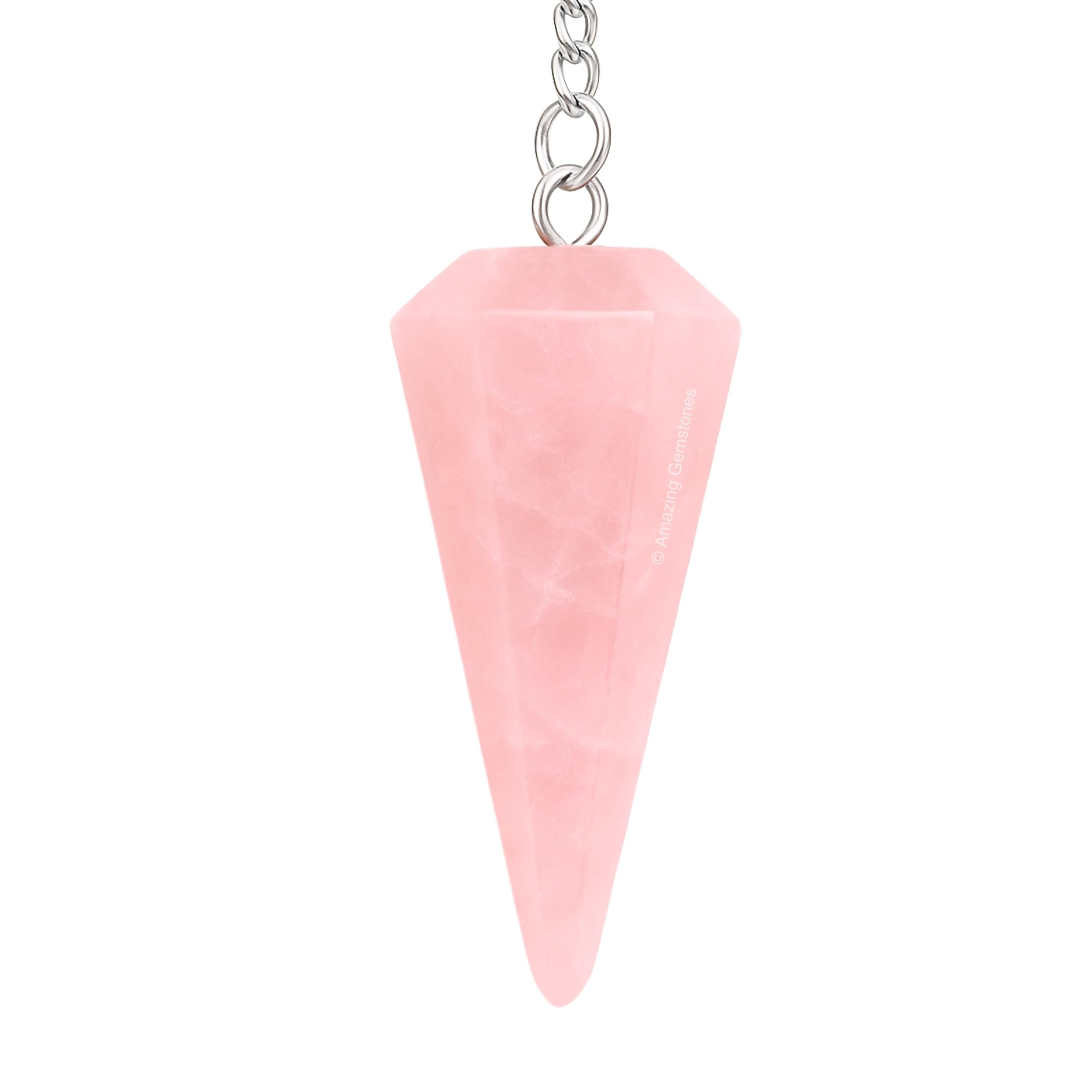 Amazing Gemstone Rose Quartz Crystal Pendulum for Divination - Certified Dowsing Crystals and Healing Stones for Chakra Balancing and Meditation -