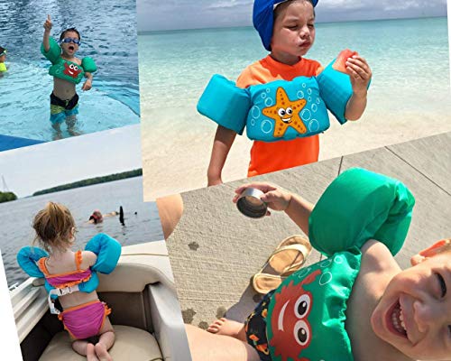 AmazeFan Kids Swim Life Jacket Vest for Swimming Pool, Swim Aid Floats with Waterproof Phone Pouch and Storage Bag, Suitable for 30-50 lbs Infant/Baby/Toddler, Children Puddle/Sea Beach Jumper