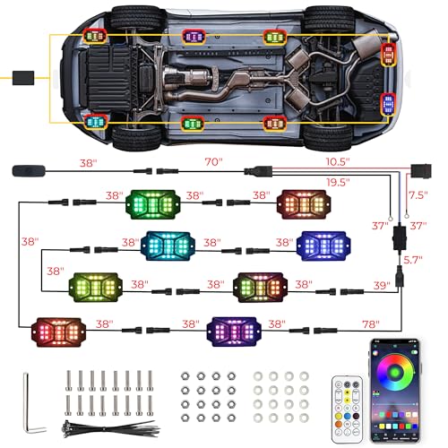 Auto Buero DPD5008 8 Pods Full Angle Rgb Rock Lights Compatible thumb #5