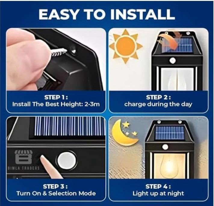 Image of Radxik Solar Wall Light Outdoor with Motion Sensor | Automatic Dusk to Dawn, Waterproof LED Security Light, Garden Patio Balcony Entrance, Wireless & Rechargeable