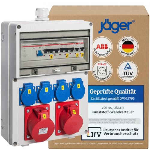 JÄGER VOTHA Wandverteiler Würzburg, Steckdosenkombination zur...