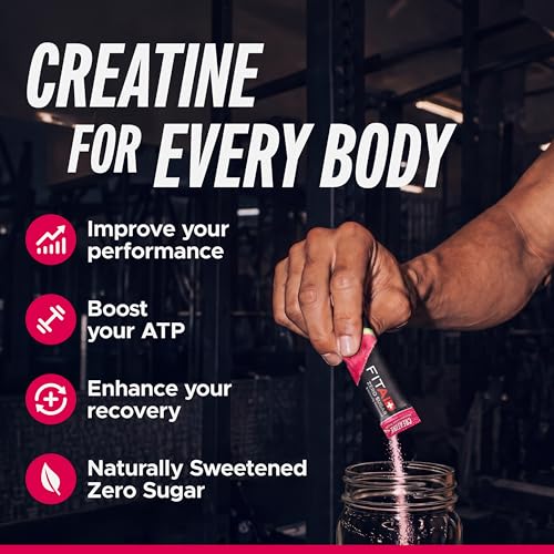 Image of FITAID Creatine Powder, Watermelon Rush (14 Stick Packs) | Easy-mix Watermelon Rush Creatine Monohydrate single-serve stick packs. ATP pre-workout supplement for strength & muscle.