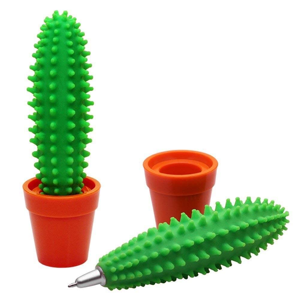 Penna A Sfera Con Cactus, Penna A Sfera Con Piante In Vaso, Per Scuola