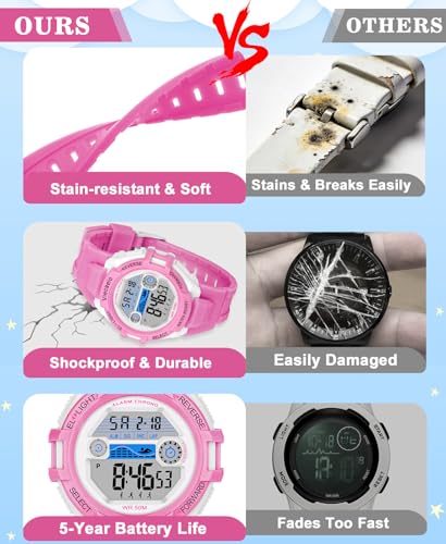 Image of Kids Digital Watch for Boys Girls, Waterproof LED Colorful Lights Sports Watch Suitable for 5-17 Years Old Teenagers (with Gift Box)
