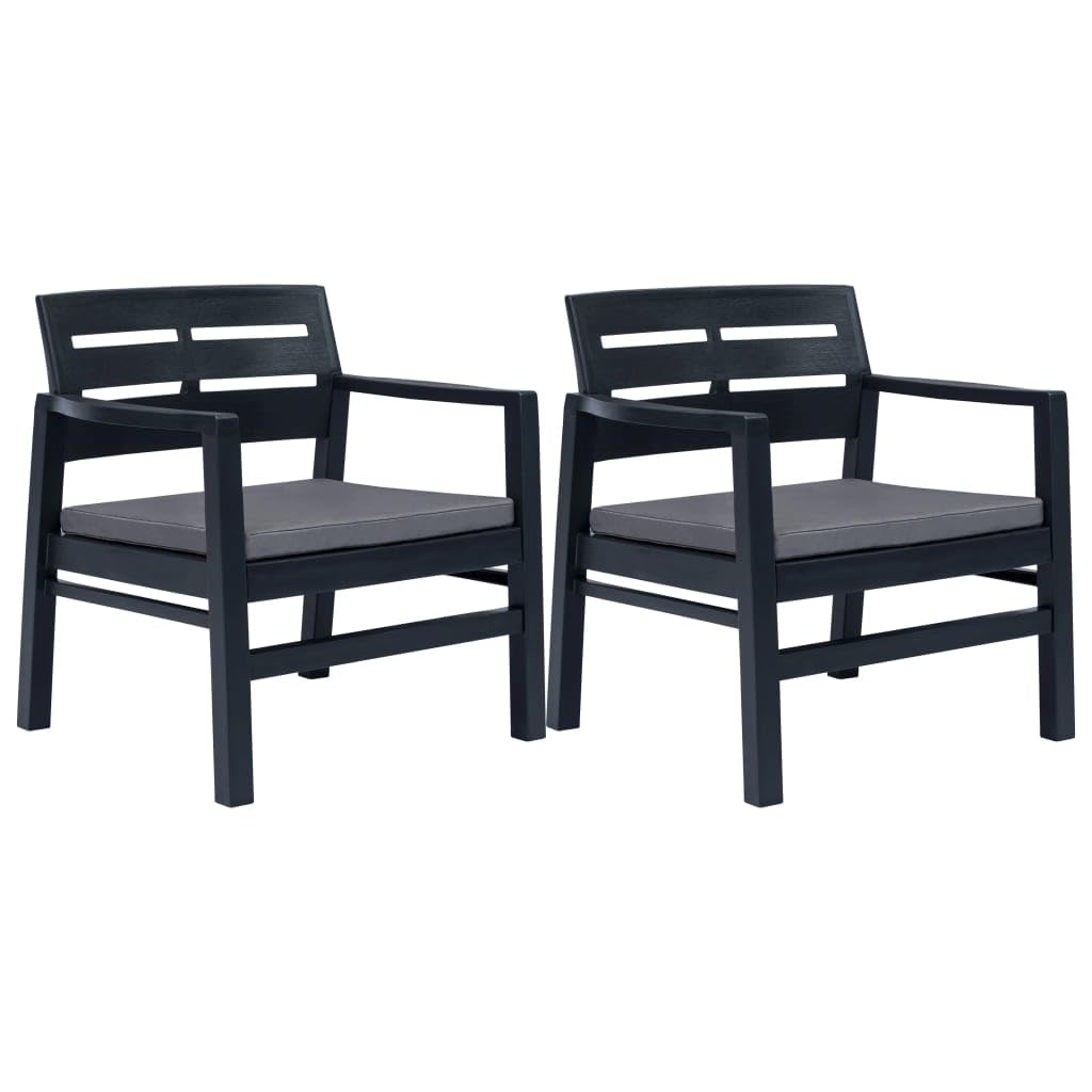 Ipae-Progarden Lombok - Set con Cuscini, Antracite, 30 x 30 x 30 cm