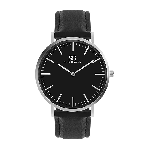 Relógio Masculino Preto Pulseira De Couro Murray Black Hill 40mm Relógio Masculino Preto Pulseira De Couro Murray Black Hill 40mm