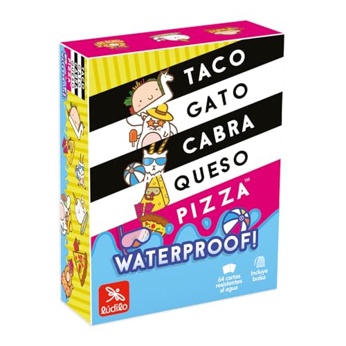 Ludilo - Taco Gato Waterproof | Juegos De Mesa De 3 A 8 Jugadores | Juegos para Piscina Niños Y Adultos | Juego De Cartas para 8 Años O Más | Regalos para Niños Y Adultos