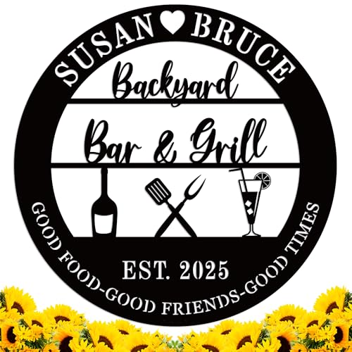 Custom Bar and a Grill Metal Sign, Personalized Bar Sign, Personalized Grill