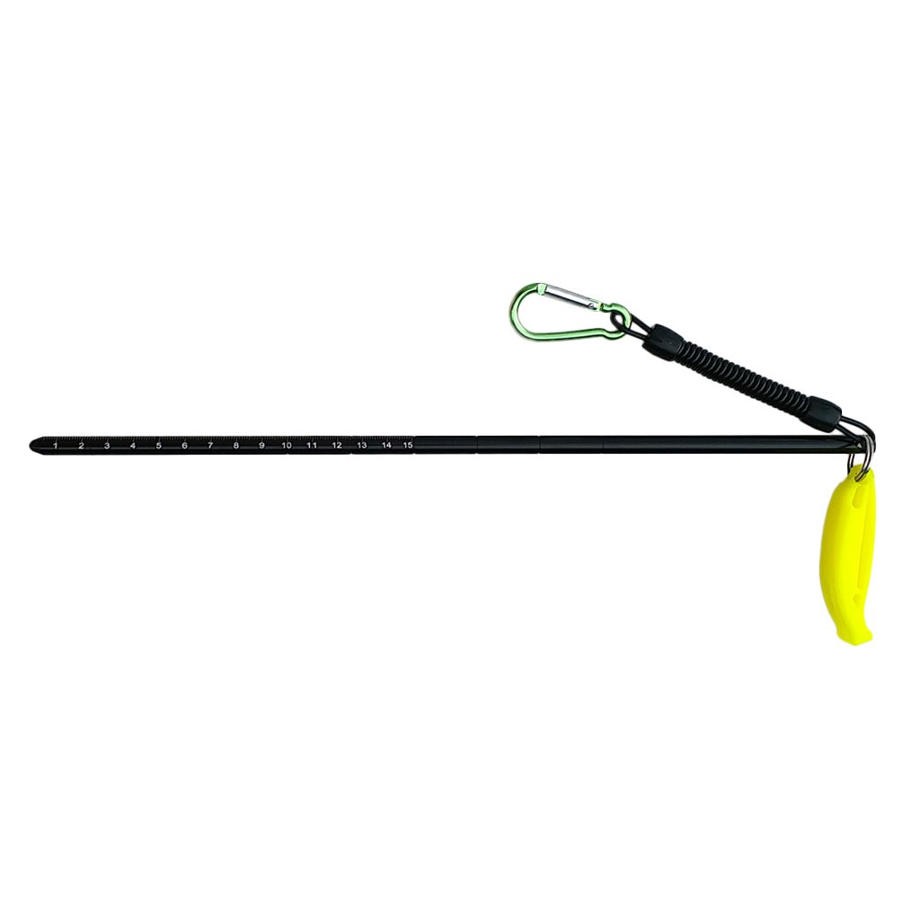 D DOLITY 34cm Aluminium Riffstab Unterwasser Tauchen Zeigestab mit Spiralkabel - Schwarz