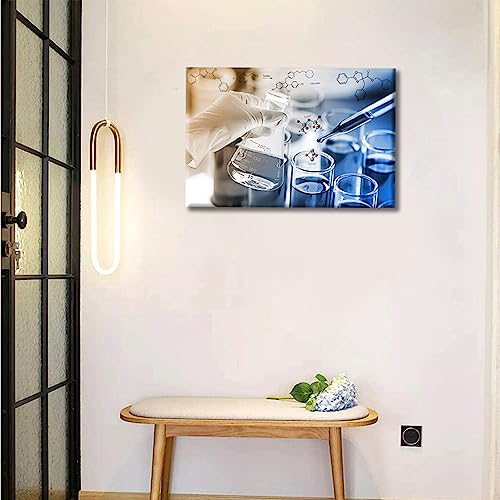 Image of TUMOVO 1 Pieces Medical Poster Canvas Wall Art Poster Clinical Laboratory Artwork Bathroom Decor Wall Art Medical Examination Print on Canvas Stretched and Framed Ready to Hang (12 inch Wx18 H)