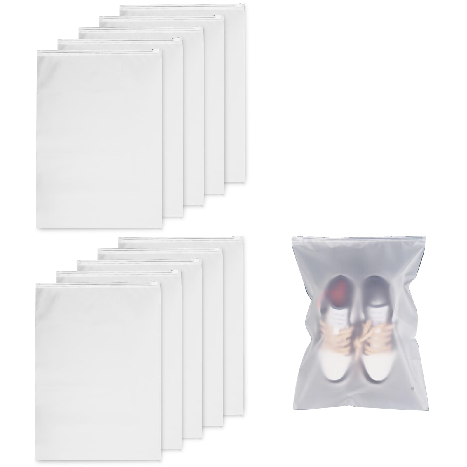 60 Sacs à Chaussures Transparents SENENQU - 40x30cm - Cordon De Serrage