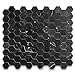 Stone Center Online Nero Marquina Black Marble 4 inch Hexagon Mosaic Tile Honed Kitchen Bath Wall Floor Backsplash Shower (1 Sheet)