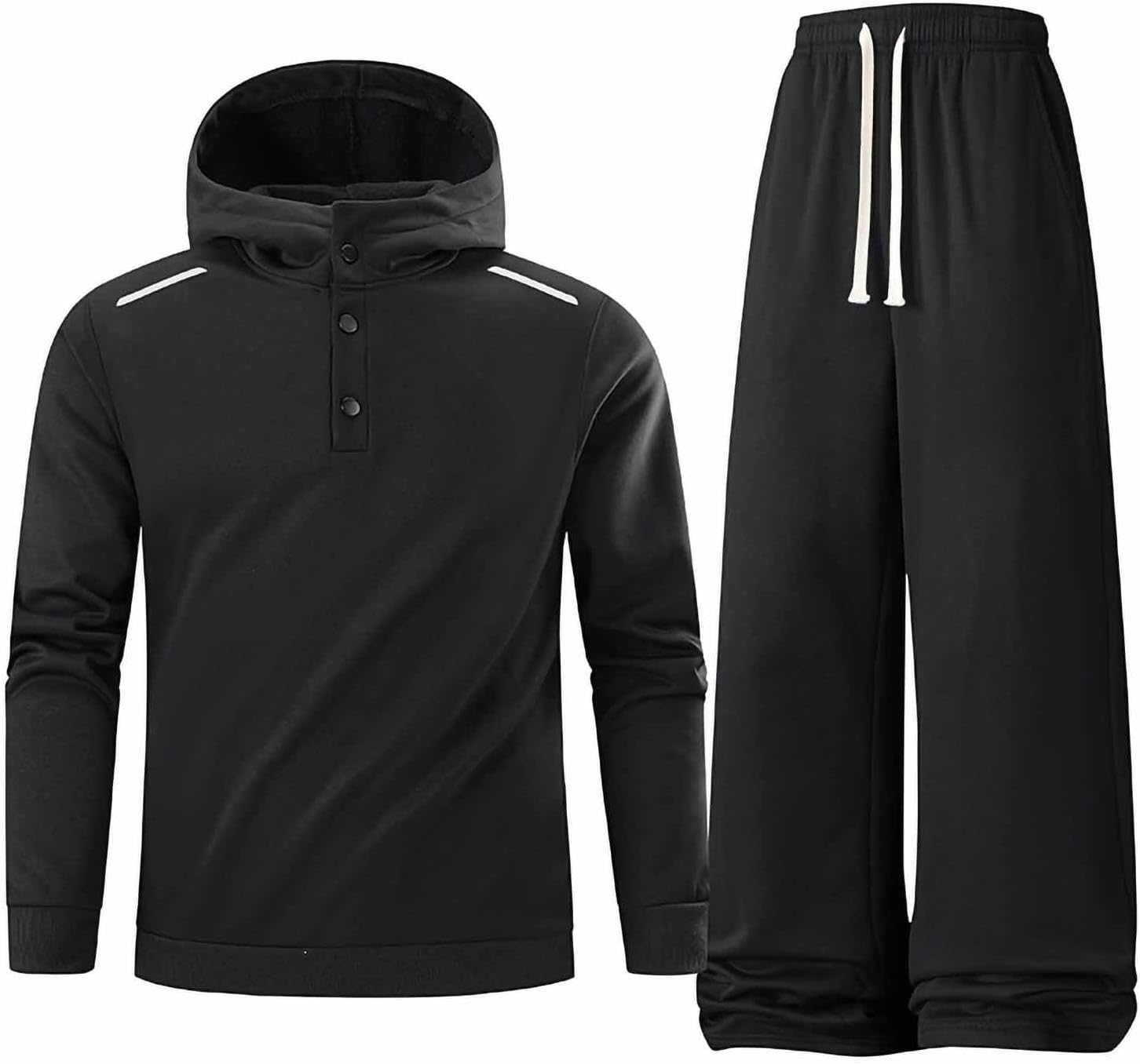 Men's Fleece Lined Hoodie Set Baggy Sweatpants Winter Warm Suit