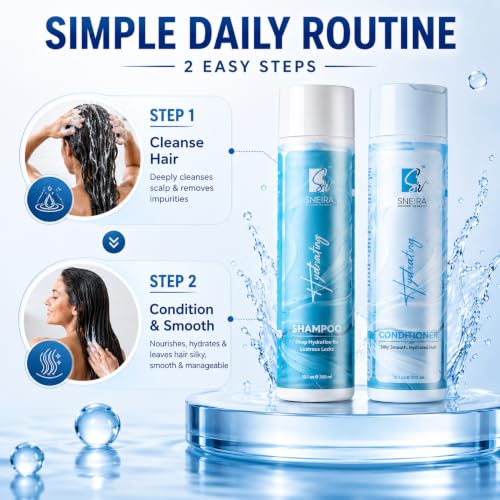 Image of Deep Cleansing & Hydrating Conditioner AND Shampoo For Softening, strengthening & moisturising Hair, Natural | Paraben-free| Silicone-free (COMBO, 600ml) (COMBO)