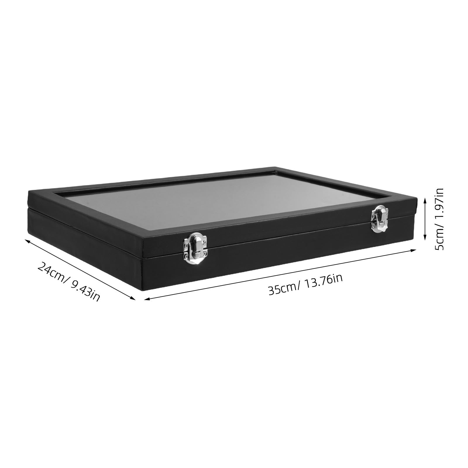 Angoily Scatola Porta Gioielli e Spilla in Velluto Nero Coperchio Acrilico Trasparente, Organizzatore Portatile per Collezione in Casa e Ufficio