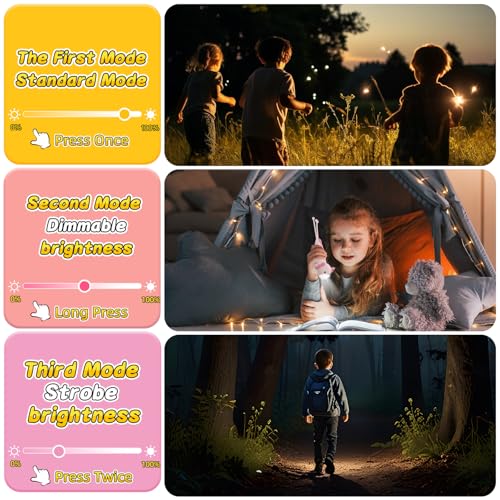 Image of Axolotl Kid's Flashlight Rechargeable, LED Kid Flashlight for Boys and Girls, Suitable for Camping and Outdoor Exploration Students, Fun and Lightweight Flashlight, Birthday Gift