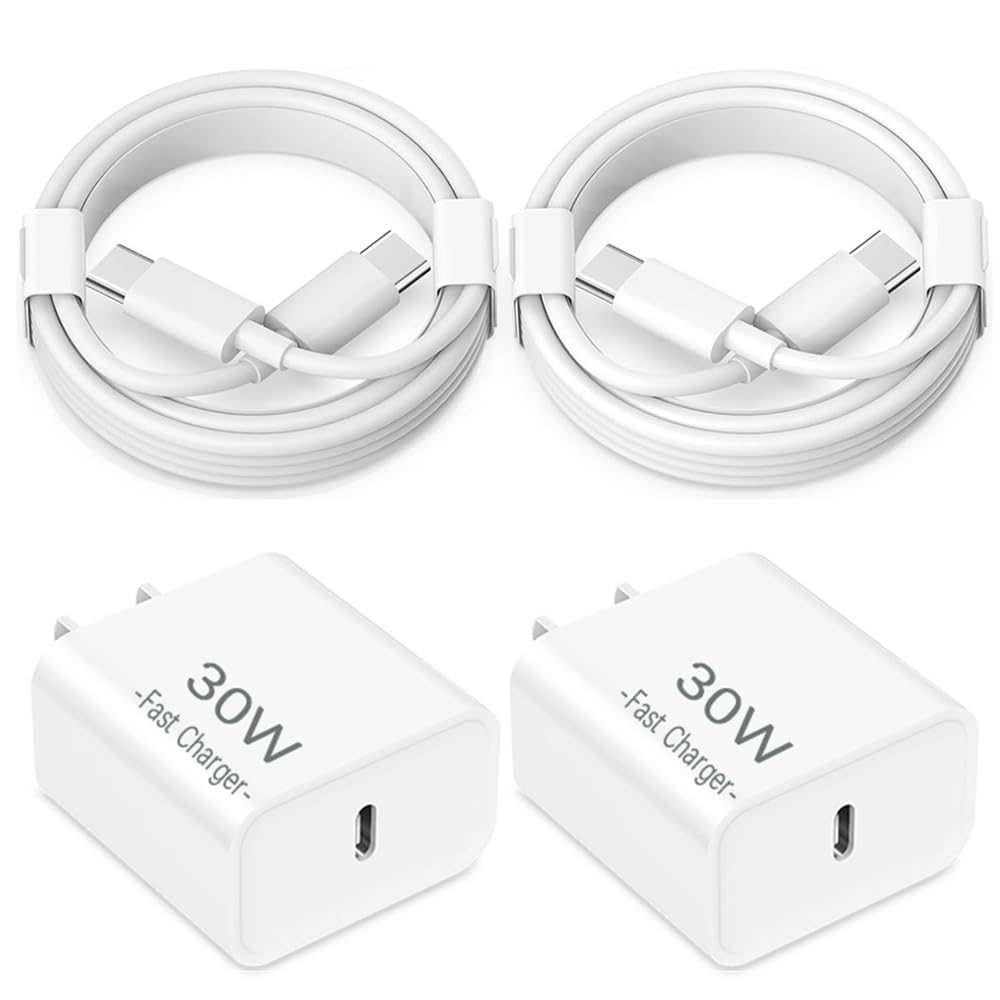 iPhone 16 15 Fast Charging [Apple MFi Certified] 30W USB C Charger Block Type C Charger 2 Pack 6FT Cord Compatible with iPhone 16/16 Plus/16 Pro/16 Pro Max/iPhone 15/15 Pro Max